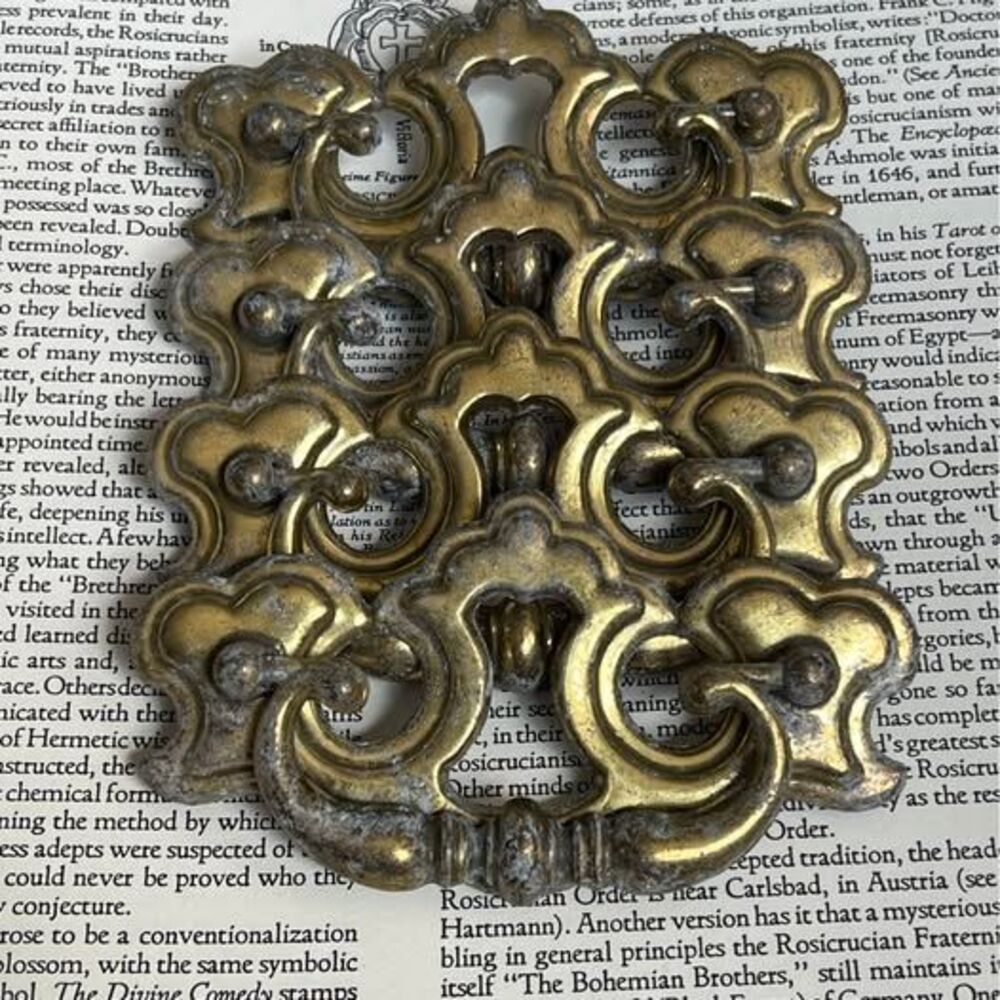 4 Vintage Brass Drawer Drop Handle Pulls